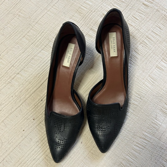 Cole Haan Perforated Black Pumps - Picture 3 of 7